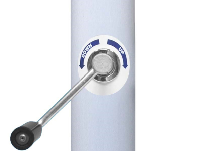 Vlaggenmast, conisch, met anti-diefstal (lier)